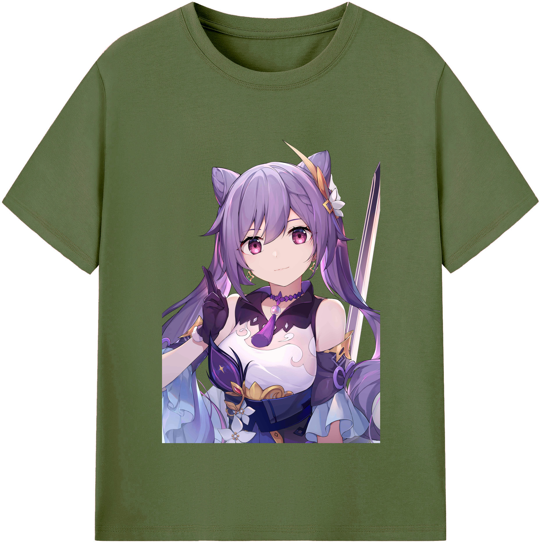 げんし神 刻晴 こくせい genshin Kokusei 綿100％半袖Tシャツ（フロントプリント）